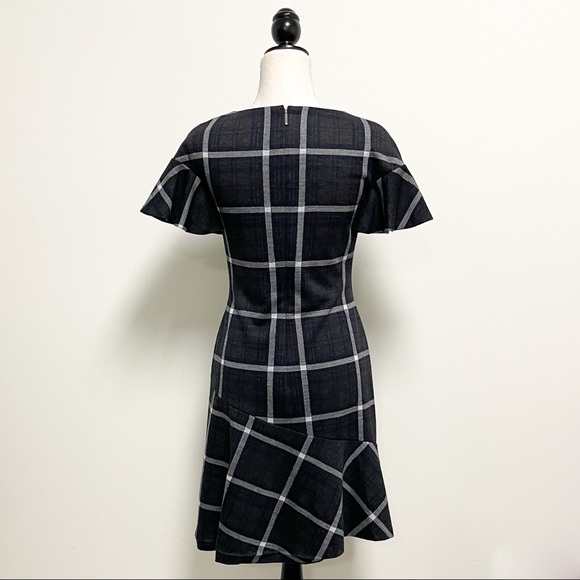 Ralph Lauren Plaid Flutter Sleeve Shift Fit Flare - Picture 6 of 8